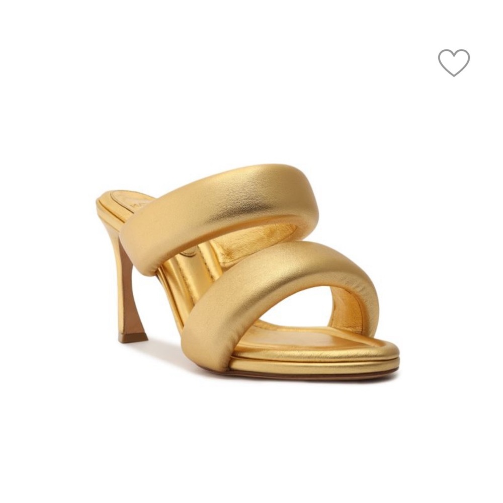 Lilla Metallic Leather Sandals Alexandre Birman heels
